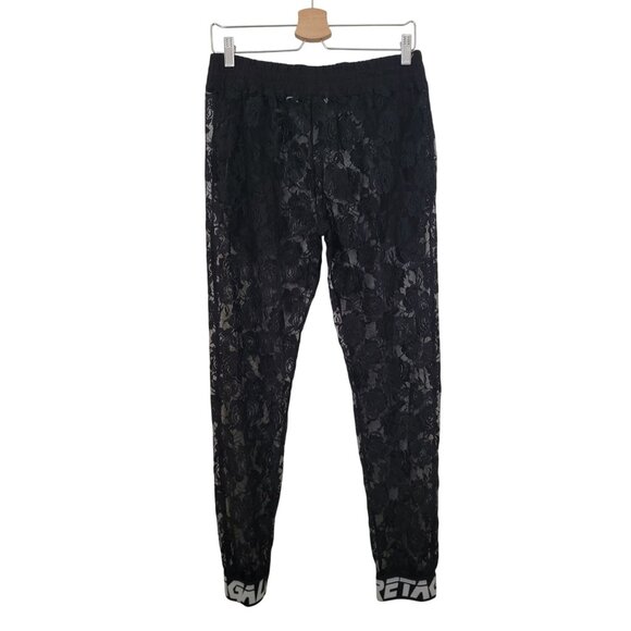 Ruben Galarreta Black Lace Roses Floral Joggers Men's Size M - Picture 1 of 10